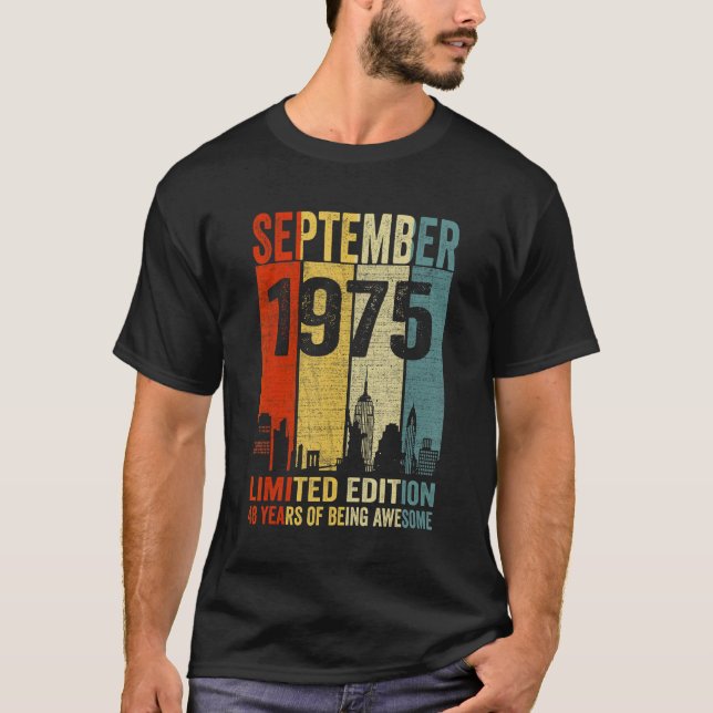 Camiseta Septiembre De 1975 48 Años De Asombro (Anverso)
