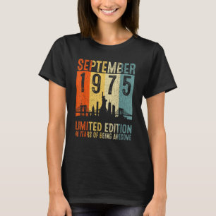 Camiseta Septiembre De 1975 48 Años De Ser Increíble 2