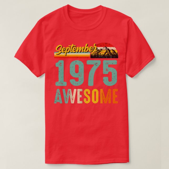 Camiseta Septiembre de 1975 Nacimiento Regalo Shirt Vintage (Diseño del anverso)