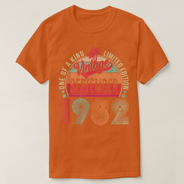 Camiseta Septiembre de 1982 40º cumpleaños 40 años M (Diseño del anverso)