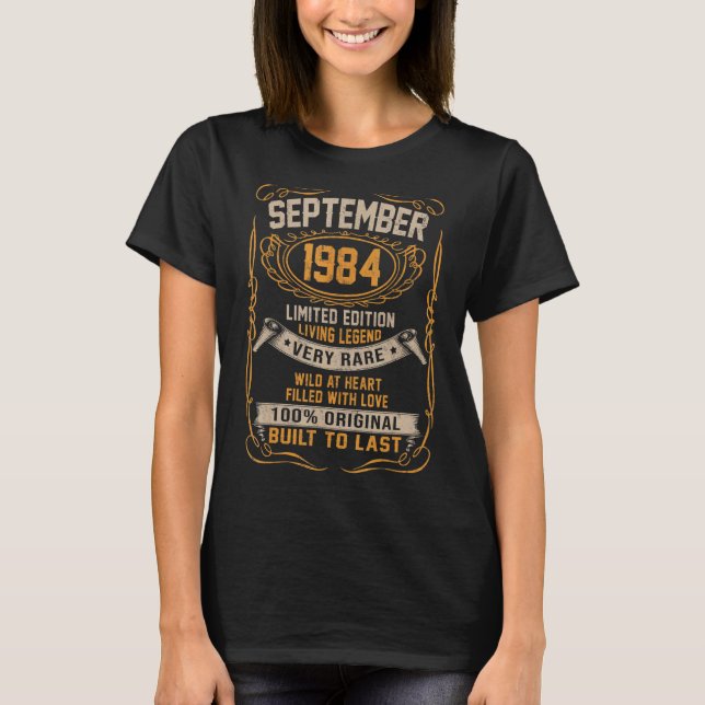 Camiseta Septiembre de 1984 38º cumpleaños 38 años Hombres  (Anverso)