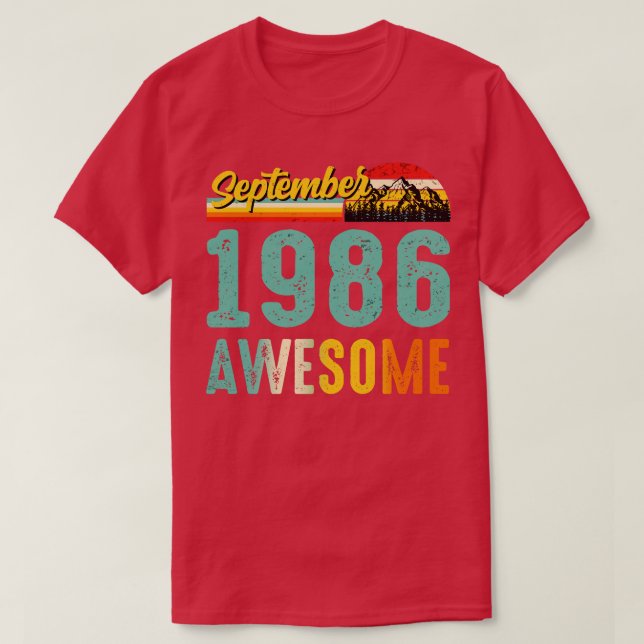 Camiseta Septiembre de 1986 Nacimiento Regalo Shirt Vintage (Diseño del anverso)