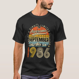 Camiseta Septiembre De 1986 Vintage 37 Años