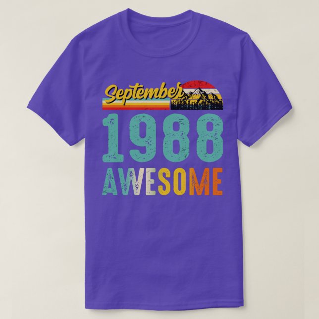 Camiseta Septiembre de 1988 Nacimiento Regalo Shirt Vintage (Diseño del anverso)