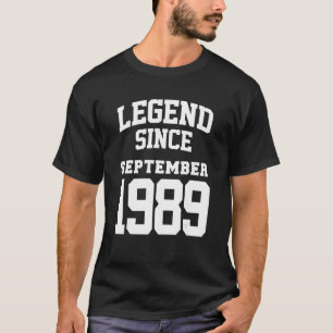 Camiseta Septiembre de 1989 33ª leyenda de cumpleaños de 33
