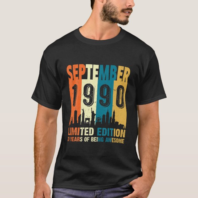 Camiseta Septiembre De 1990 31 Años De Edad Asombrosa 31ª B (Anverso)