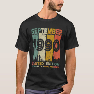 Camiseta Septiembre De 1990 31 Años De Edad Asombrosa 31ª B
