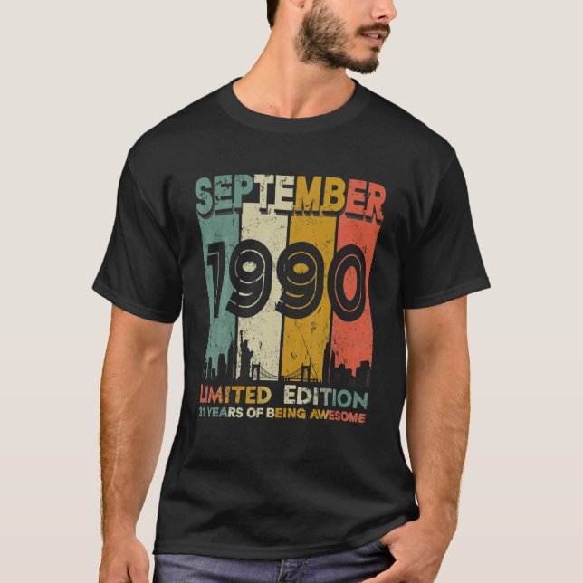 Camiseta Septiembre De 1990 31 Años De Edad Asombrosa 31ª B (Anverso)
