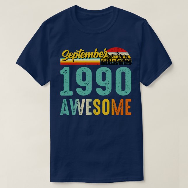 Camiseta Septiembre de 1990 Nacimiento Regalo Shirt Vintage (Diseño del anverso)