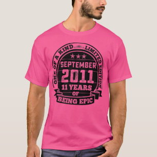 Camiseta Septiembre de 2011 11º regalo de cumpleaños 11 año