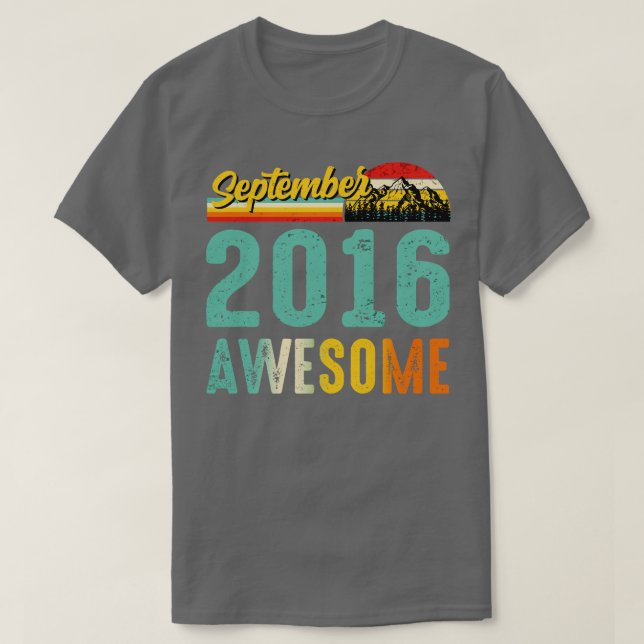 Camiseta Septiembre de 2016 Nacimiento de regalo de camiset (Diseño del anverso)