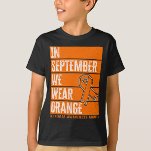 Camiseta Septiembre Usamos Conciencia Sobre Leucemia Naranj