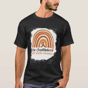 Camiseta Septiembre Usamos Leucemia Arcoiris Blechada Naran