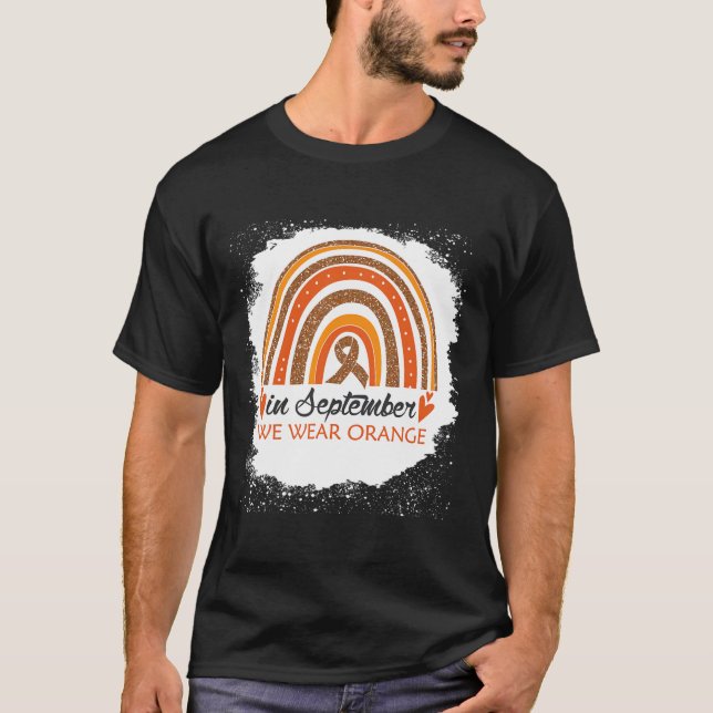 Camiseta Septiembre Usamos Leucemia Arcoiris Blechada Naran (Anverso)