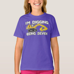 Camiseta Séptimo cumpleaños de niño que cavé siendo siete c