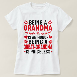 Camiseta Ser Abuela Es Un Honor Ser Bisabuela