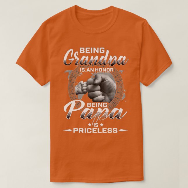 Camiseta ser abuelo es un honor ser papá no tiene precio  (Diseño del anverso)