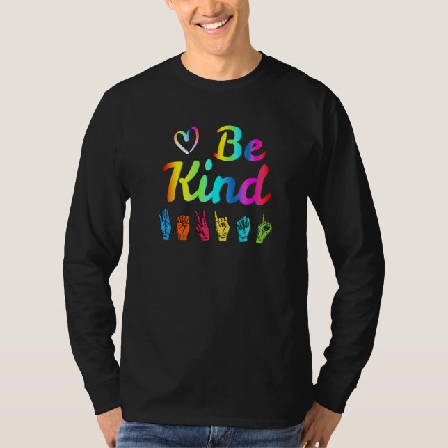 Camiseta Ser amable amor Asl lenguaje de Rótulo no verbal p (Anverso)