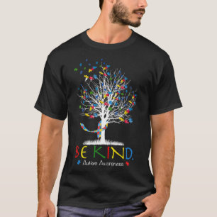Camiseta Ser amable árbol de rompecabezas autismo mes de co