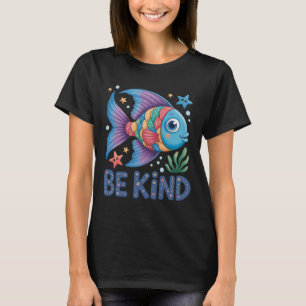 Camiseta Ser Amable Escala De Arcoiris Pez Profesor Leyendo