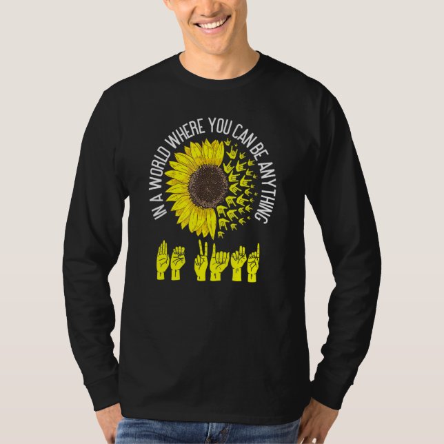 Camiseta Ser amable intérprete sordo de idiomas de Rótulo A (Anverso)