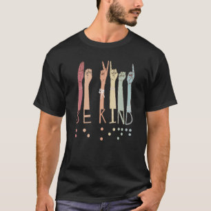Camiseta Ser amable Rótulo Lenguaje Braille con problemas v