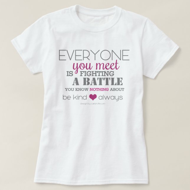 Camiseta Ser amable siempre (rosa) (Diseño del anverso)