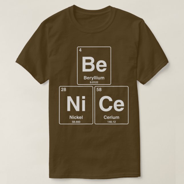 Camiseta ser buena y divertida química de mesa periódica (Diseño del anverso)