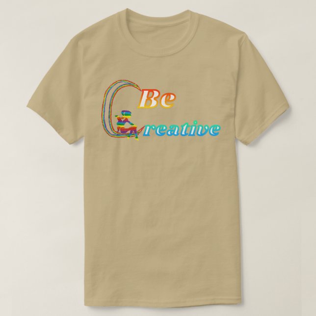 Camiseta Ser creativo hato arcoiris (Diseño del anverso)