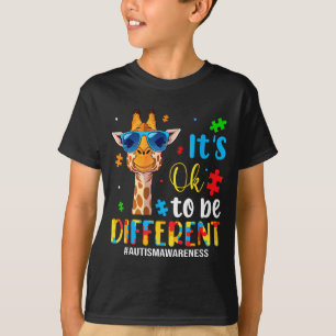 Camiseta Ser diferente conciencia del autismo jirafa linda