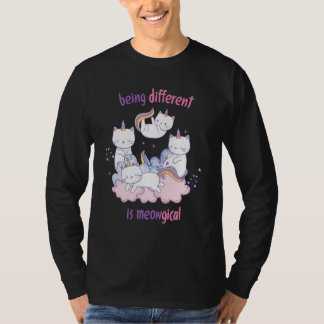 Camiseta Ser diferente es meowgical Gato unicornio divertid