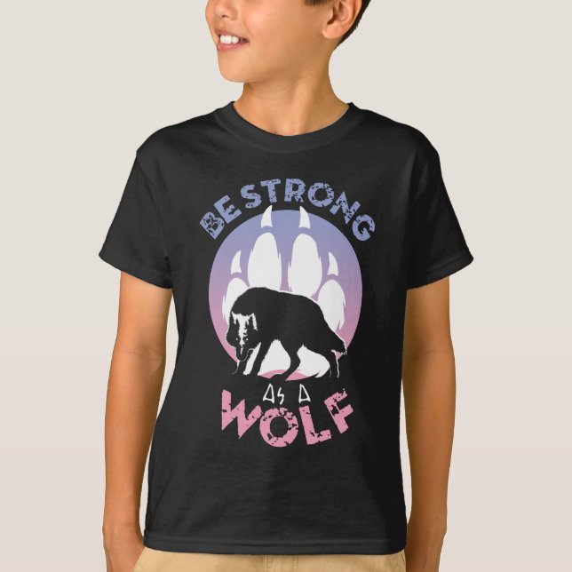 Camiseta Ser fuerte como un lobo (Anverso)