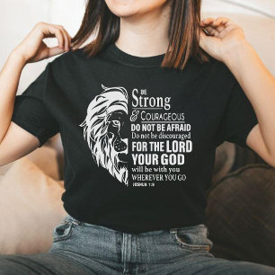 Camiseta Ser fuerte y valiente unidad de fe Motivadora