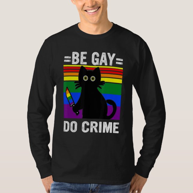 Camiseta Ser Gay Do Crime Black Cat (Anverso)