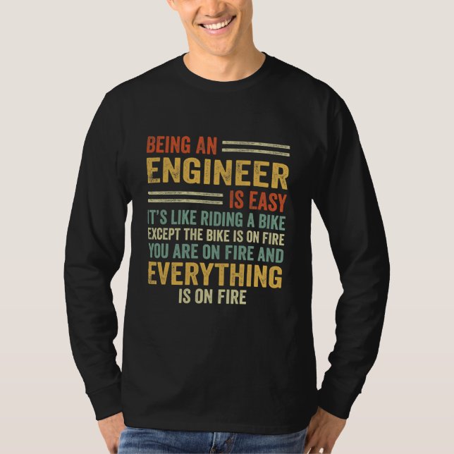 Camiseta Ser ingeniero es fácil, es como andar en bicicleta (Anverso)