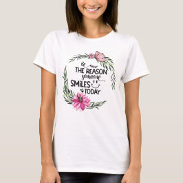 Camiseta SER LA RAZÓN | Wreath floral rosa