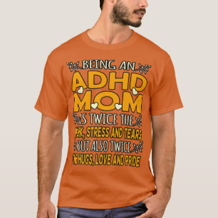 Camiseta Ser madre de TDAH Naranja Ribbon Disability Awaren