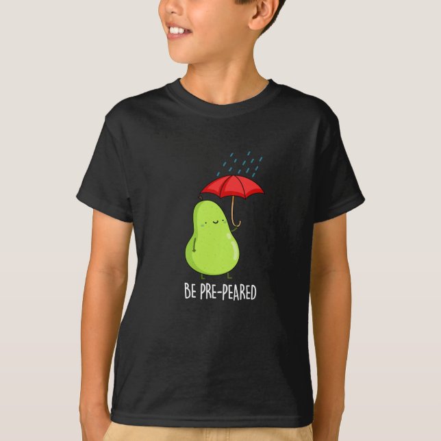Camiseta Ser Pear Gracioso Preprés En Lluvia Pun Oscuro BG (Anverso)
