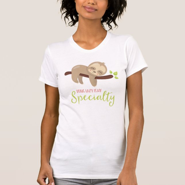 Camiseta Ser perezoso es mi especialidad, Baby Sloth (Anverso)