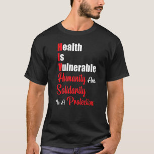 Camiseta Ser positivo es que la salud de la cinta roja es v