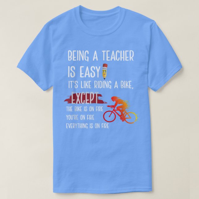 Camiseta Ser profesor es fácil, es como andar en bicicleta (Diseño del anverso)