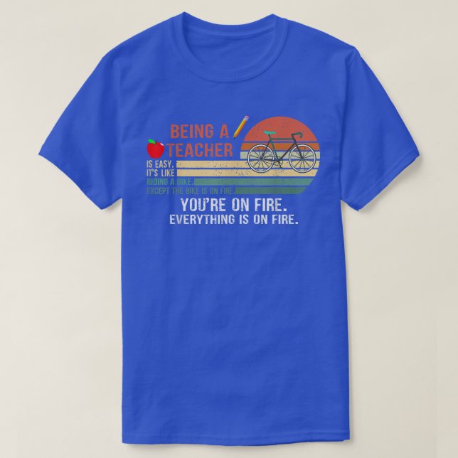 Camiseta Ser profesor es fácil es como andar en bicicleta (Diseño del anverso)