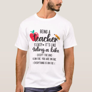 Camiseta Ser profesor es fácil, es como andar en bicicleta 