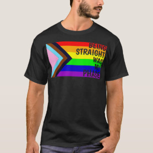 Camiseta Ser recto fue mi fase Bandera de la comunidad LGBT