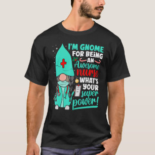 Camiseta Ser Ropa De Día De Navidad Del Gnome Enfermero Imp