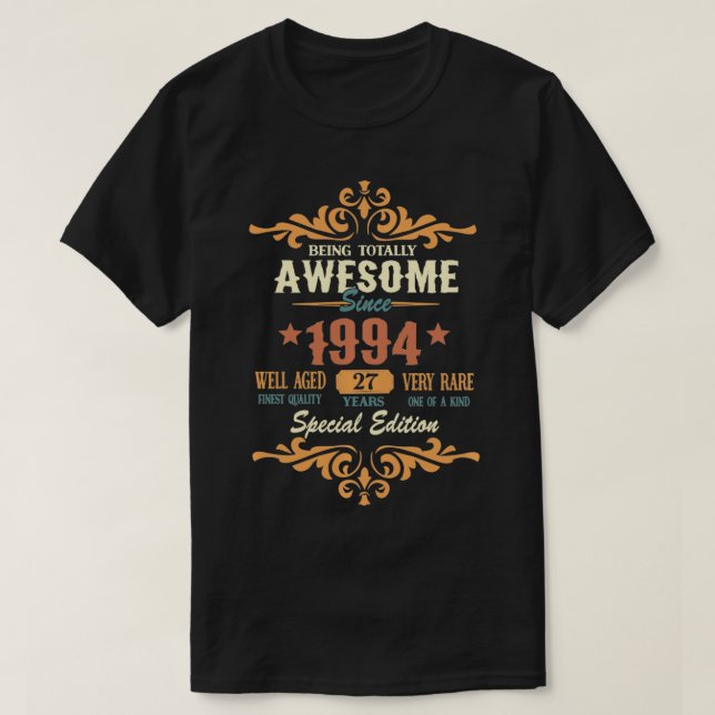 Camiseta Ser Totalmente Aterrador Desde 1994 27º cumpleaños (Diseño del anverso)