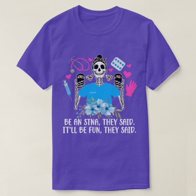 Camiseta Ser un asistente de Enfermería de pruebas de STNA (Diseño del anverso)