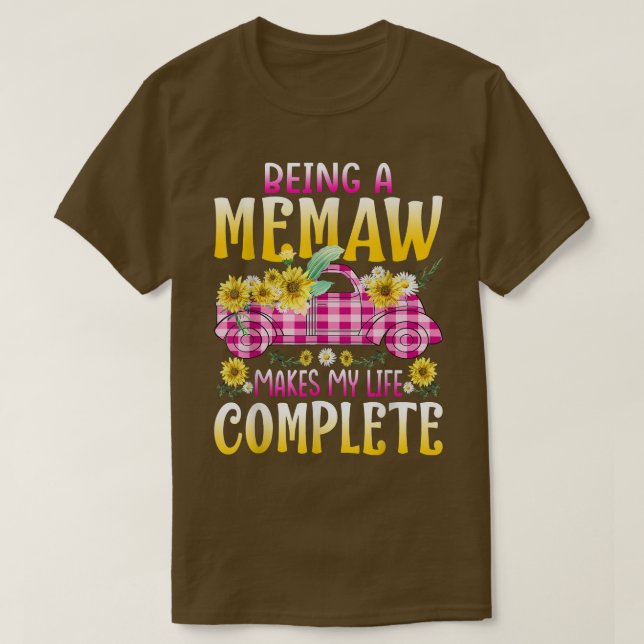 Camiseta Ser Un Memaw Hace Mi Vida Completa Girasol (Diseño del anverso)