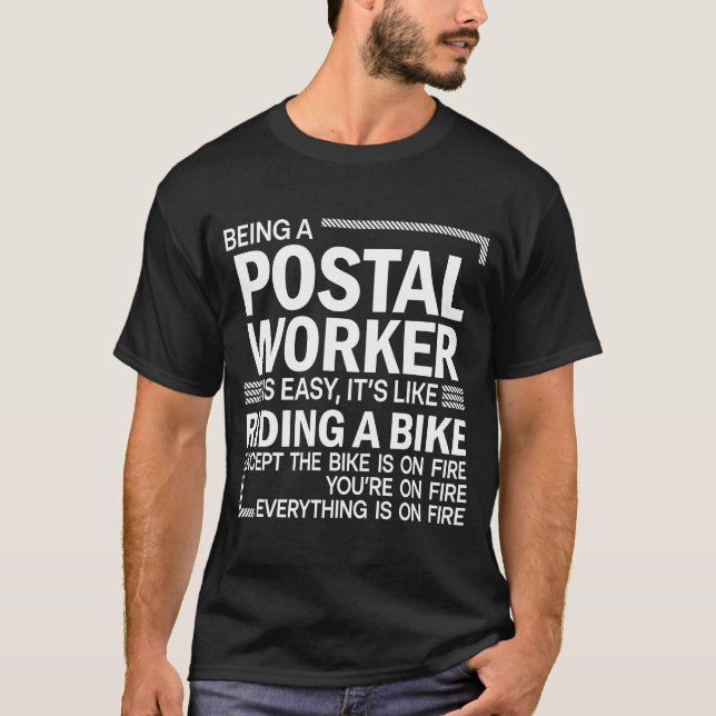 Camiseta Ser Un Trabajador Postal Fácil Como Montar En Bici (Anverso)