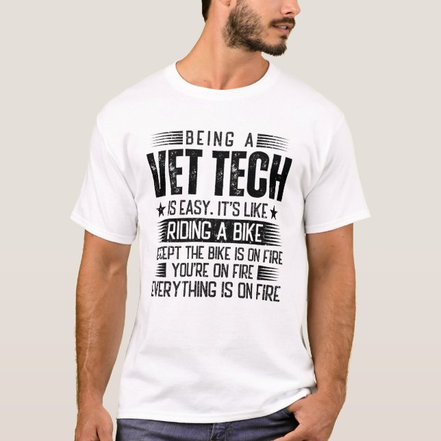 Camiseta Ser Un Vet Tech Es Fácil (Anverso)